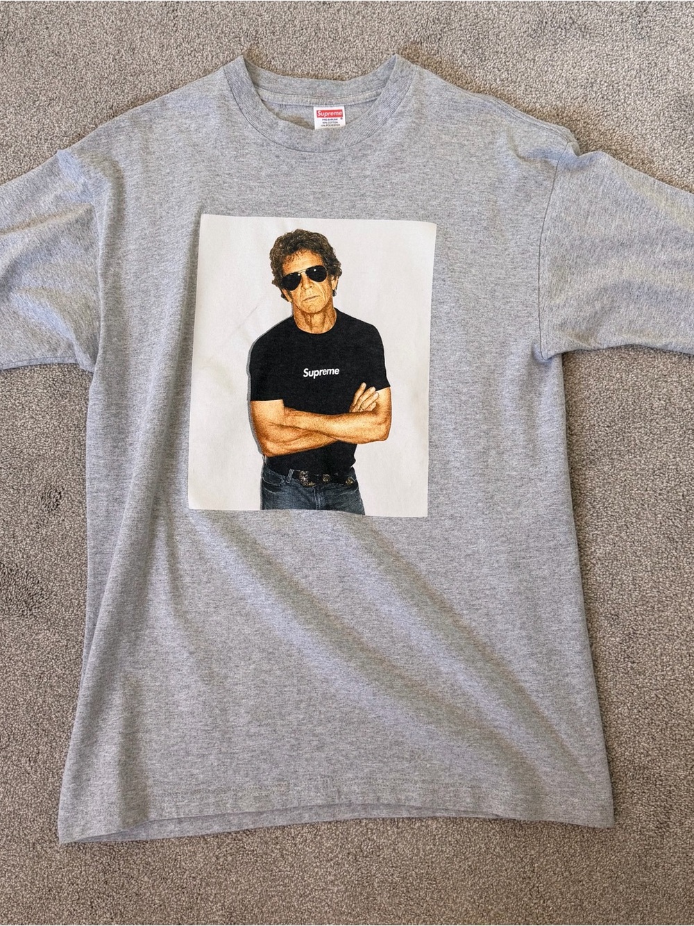 Supreme Lou Reed Photo Tee Grey - Size L
